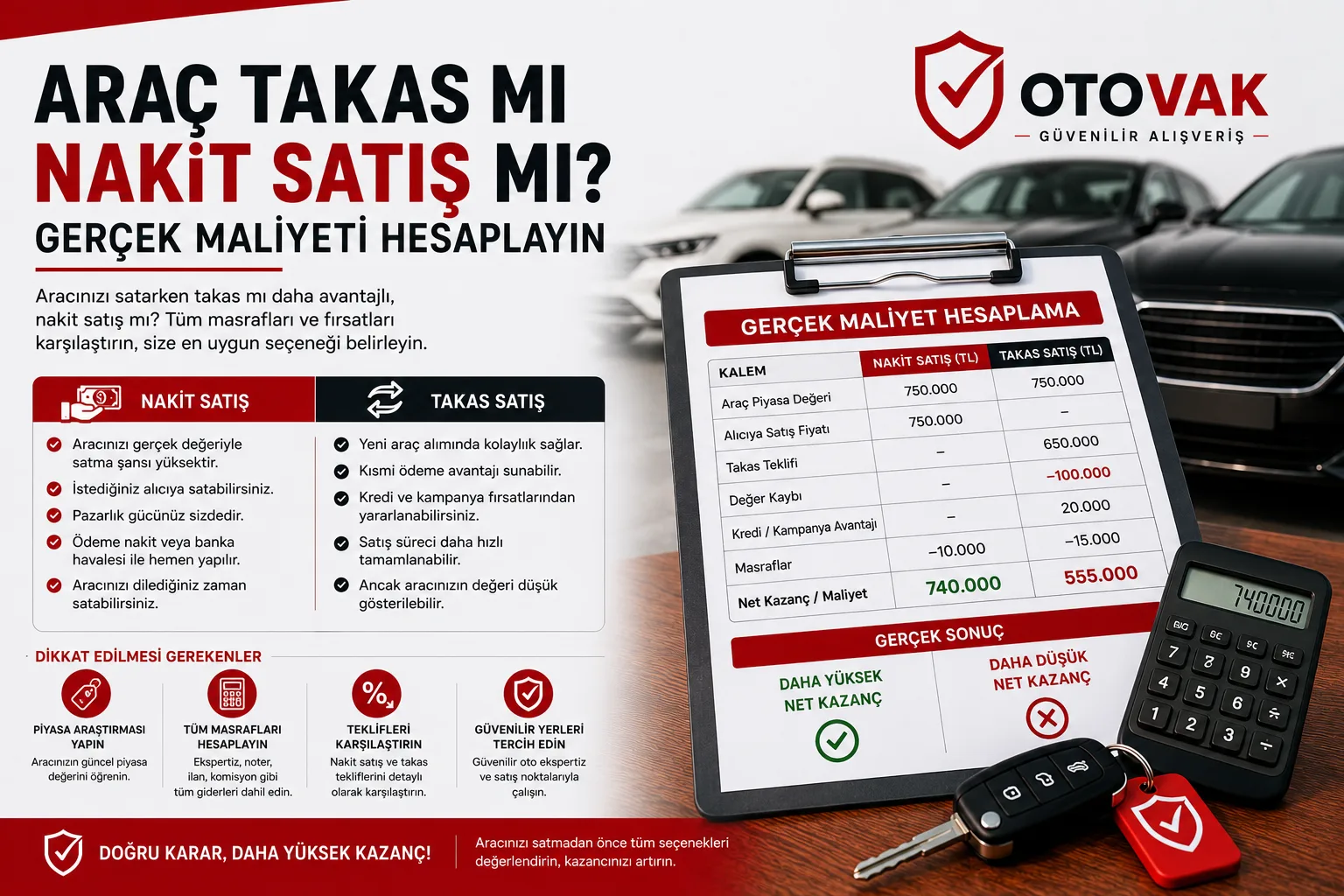 Araç takas mı nakit satış mı: ikinci el araç değerleme karşılaştırması